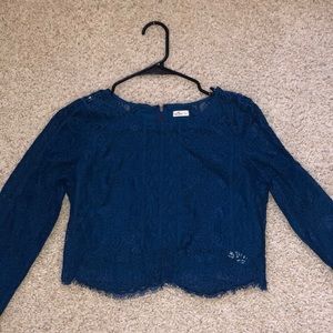 Hollister turquoise-blue lace top